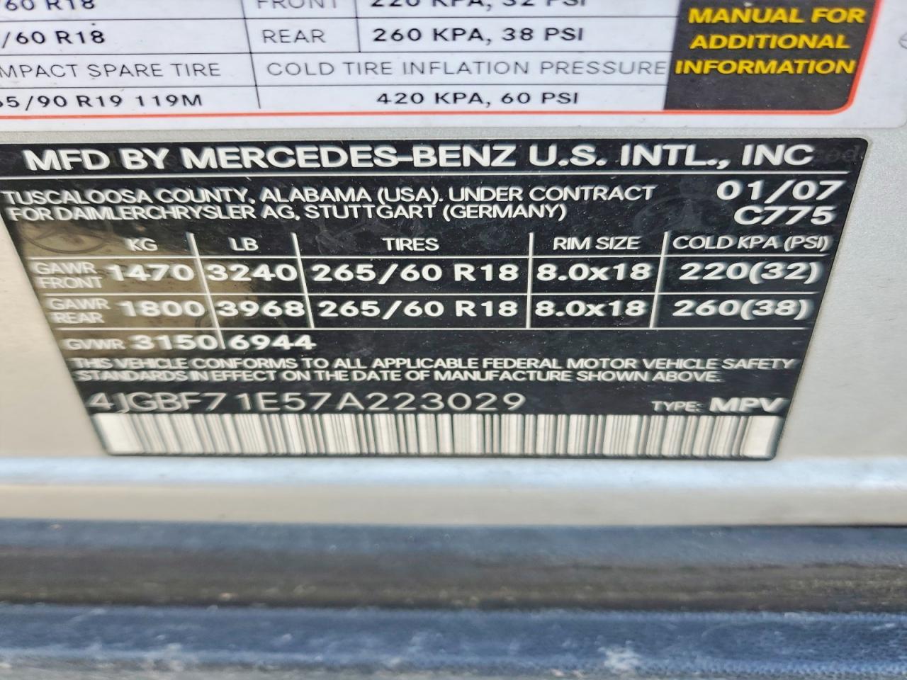 2007 Mercedes-Benz Gl 450 4matic