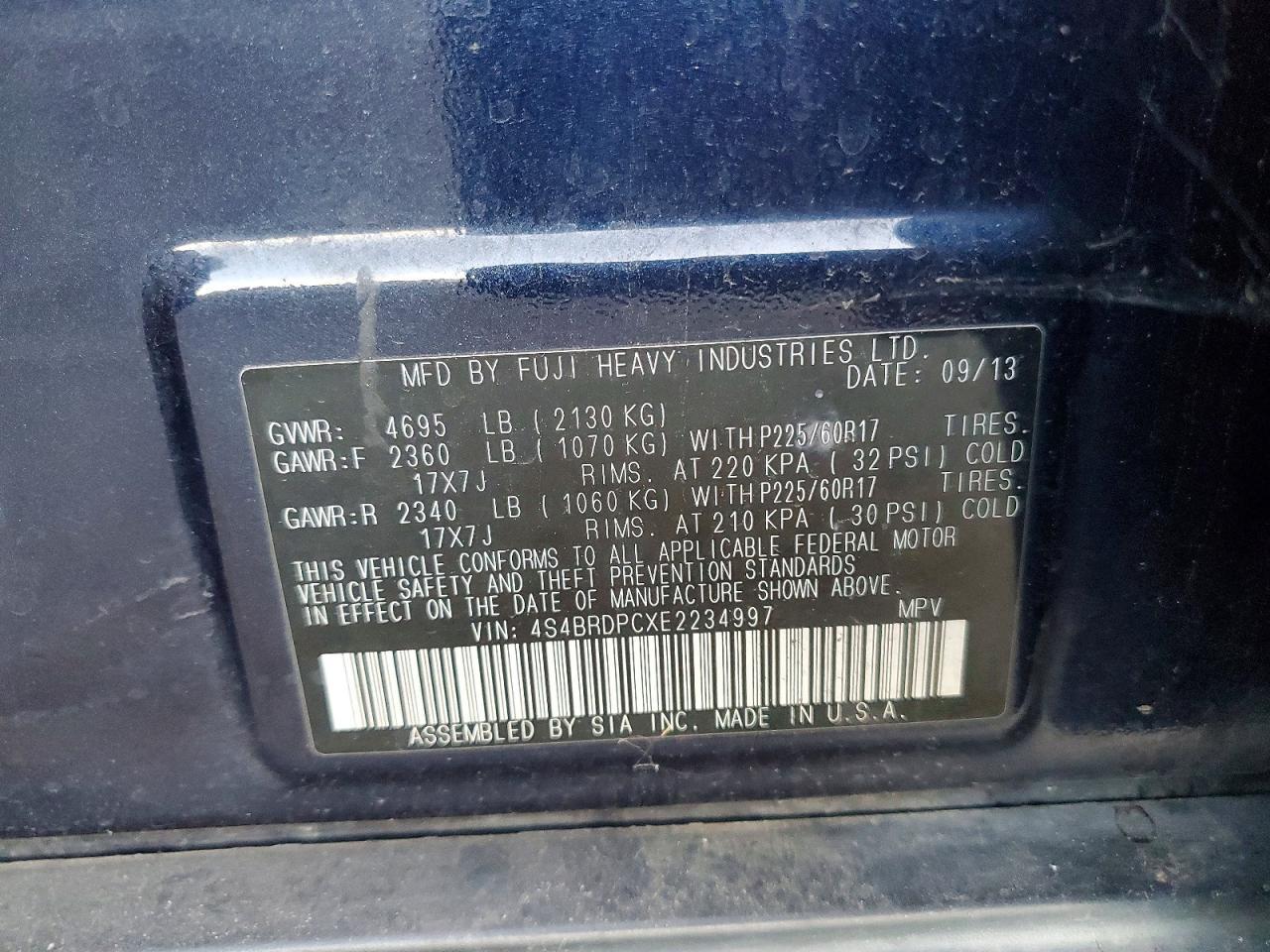 2014 Subaru Outback 3.6r Limited