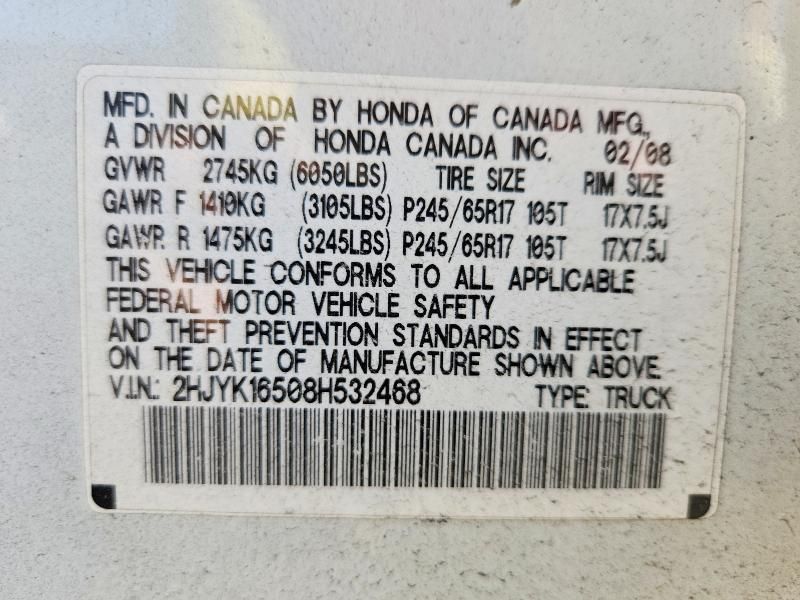 2008 Honda Ridgeline rtl