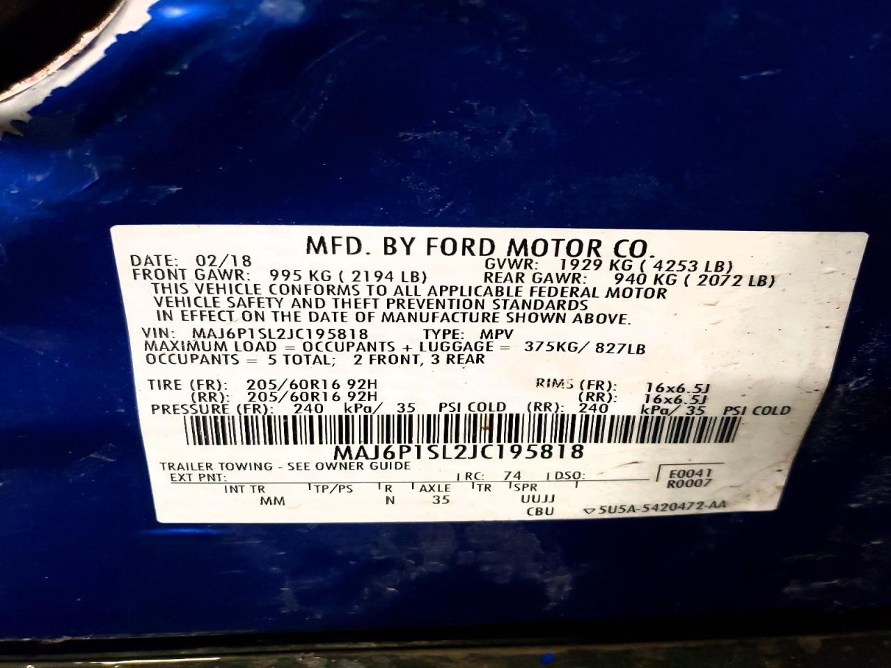 2018 Ford Ecosport s