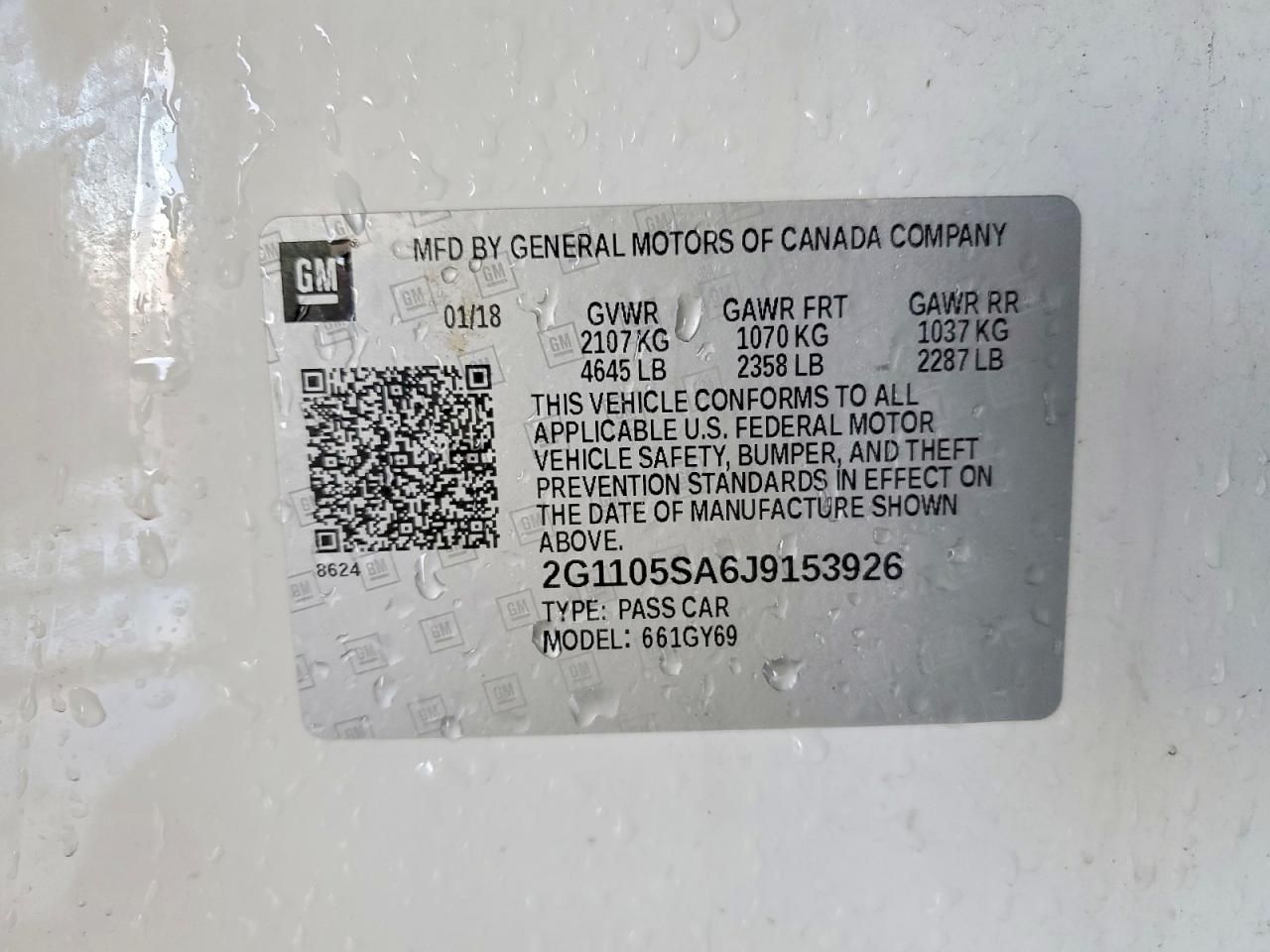 2018 Chevrolet Impala lt