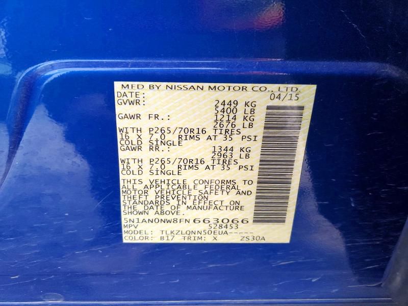 2015 Nissan Xterra x