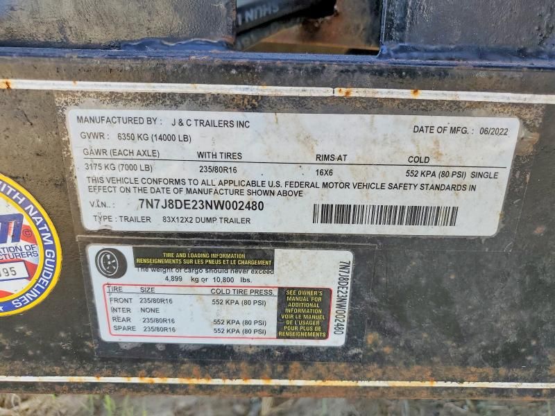 2022 J & C Trailer-Dump Trailer