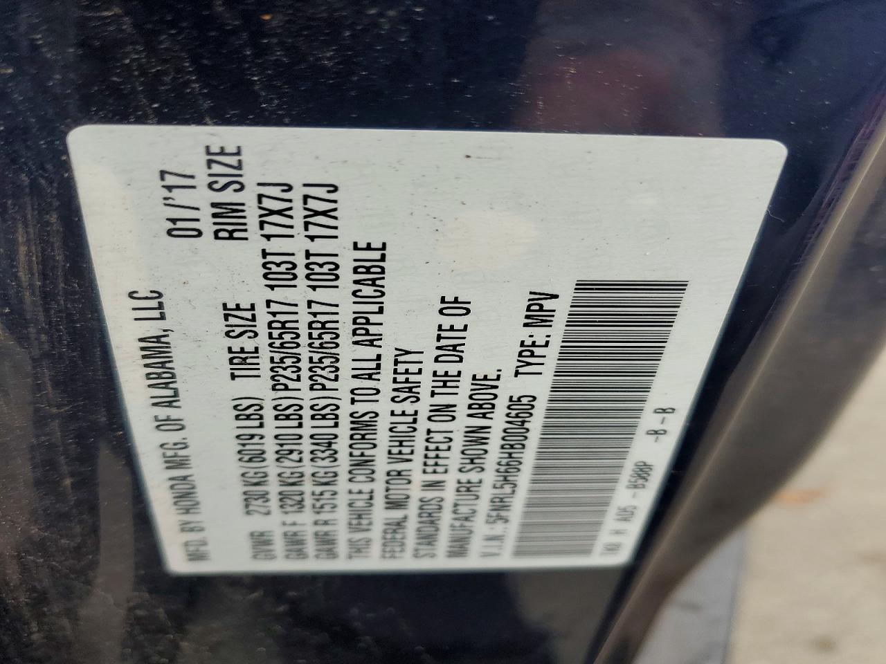 2017 Honda Odyssey exl