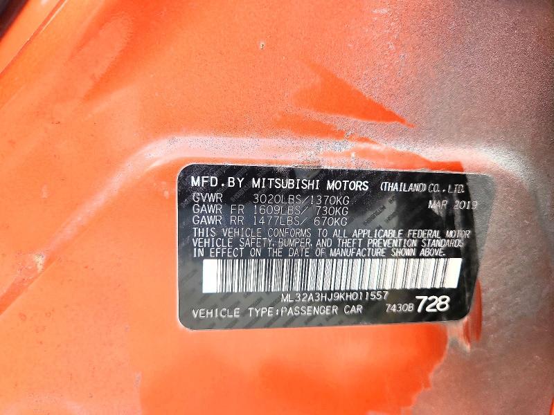 2019 Mitsubishi Mirage es