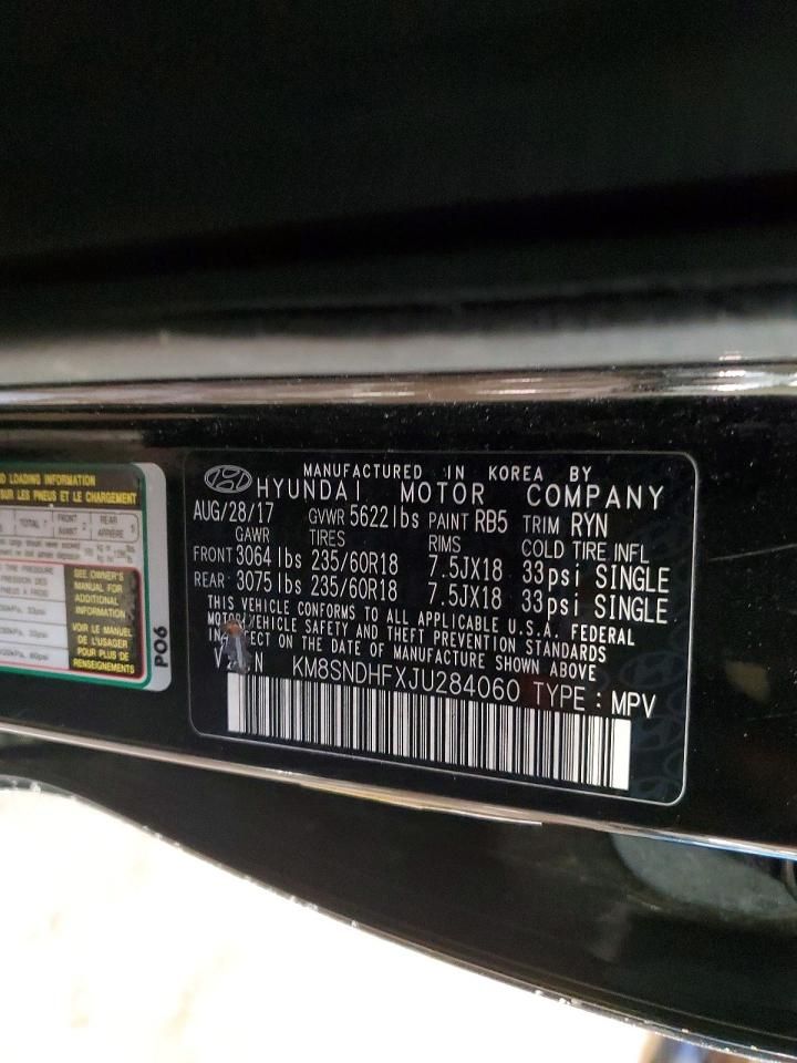 2018 Hyundai Santa fe se