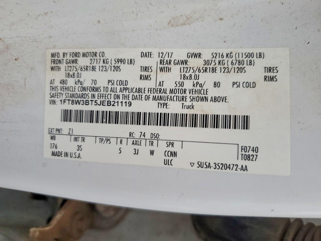 2018 Ford F350 Flatbed Truck