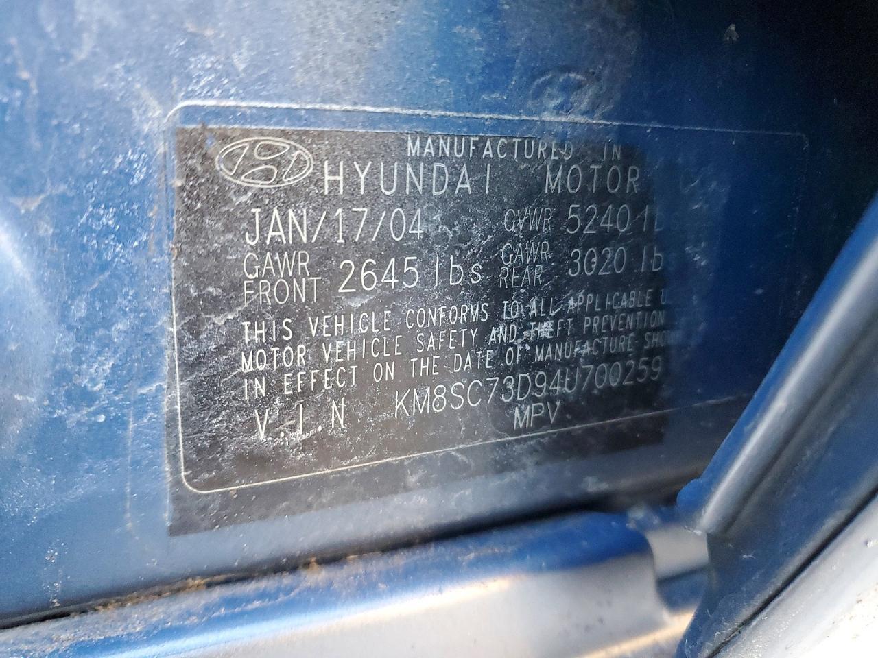 2004 Hyundai Santa fe gls
