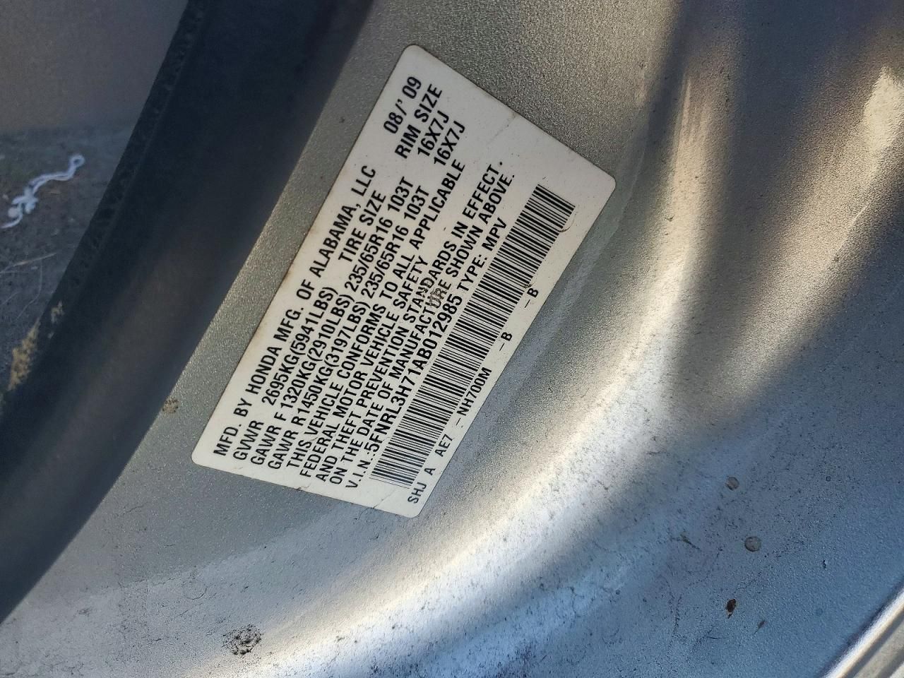 2010 Honda Odyssey exl