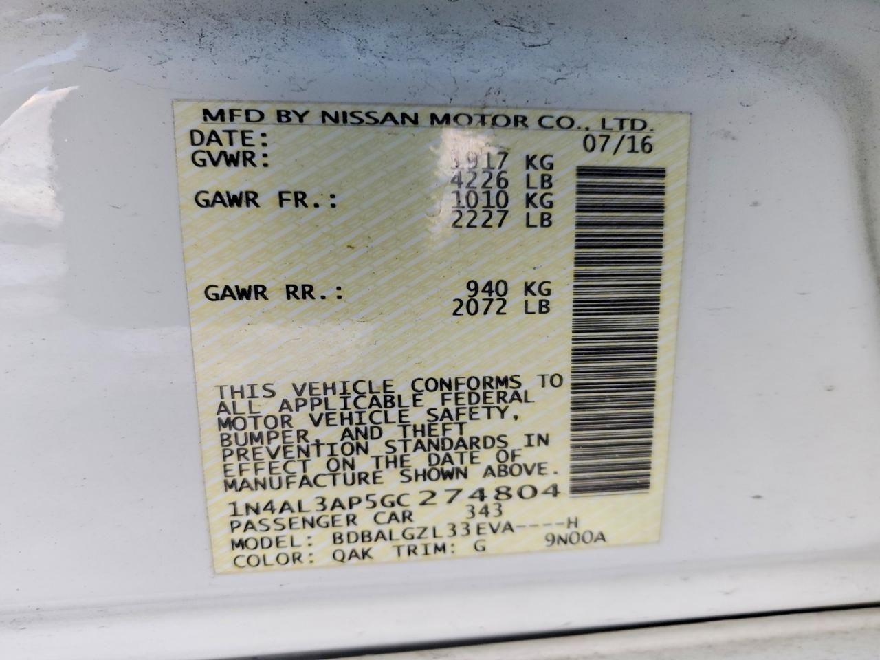 2016 Nissan Altima 2.5