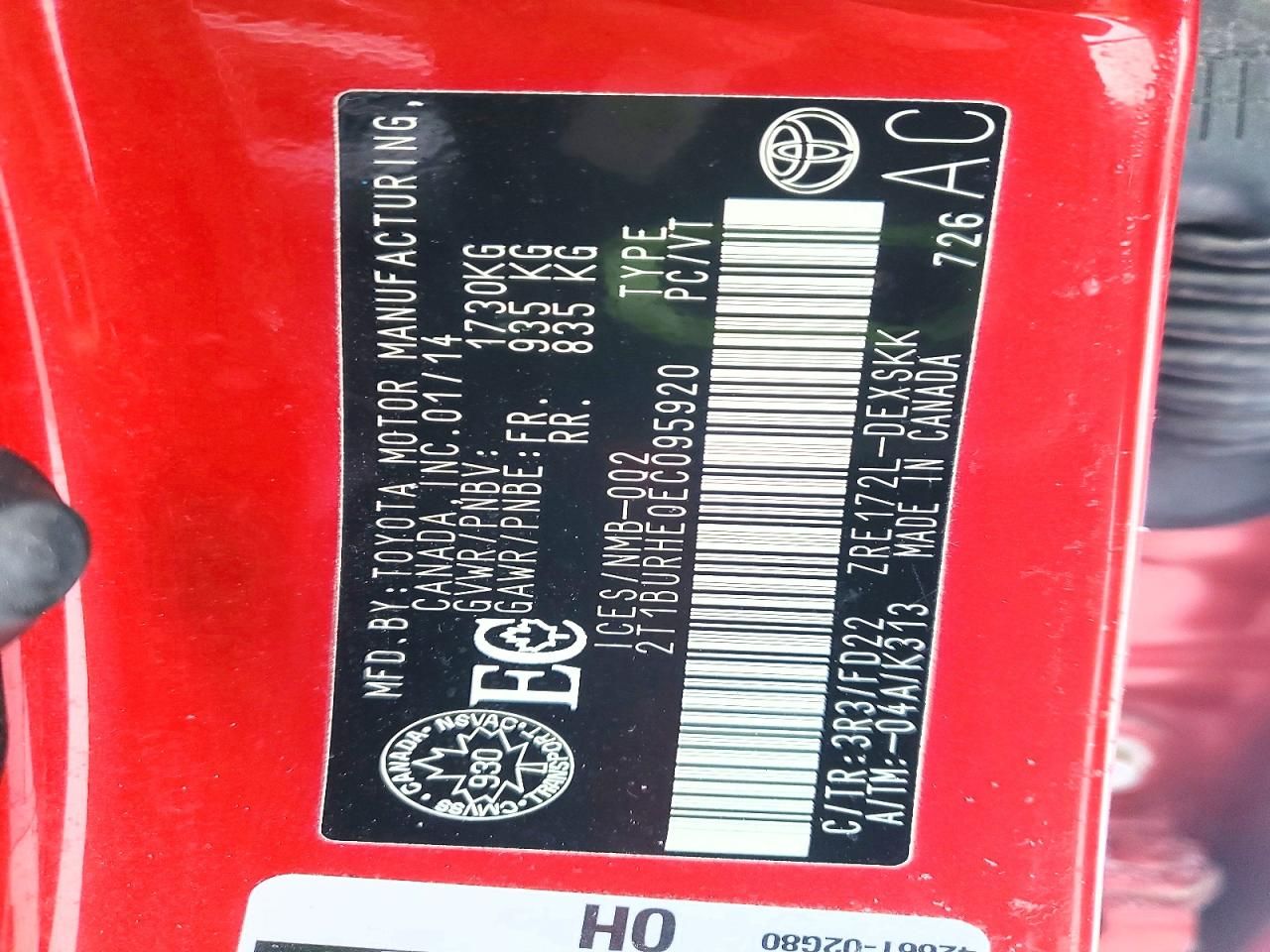 2014 Toyota Corolla l