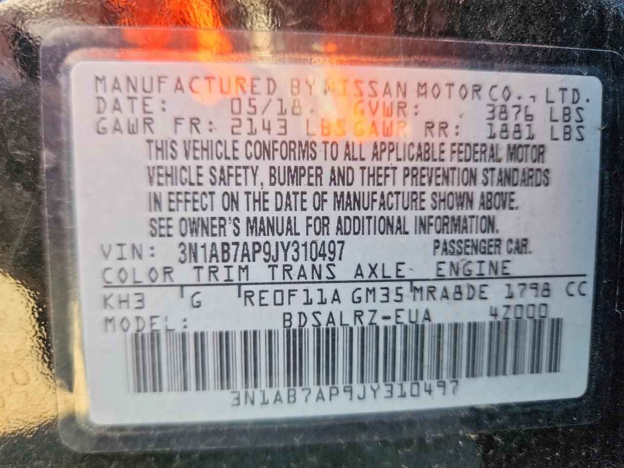 2018 Nissan Sentra sr