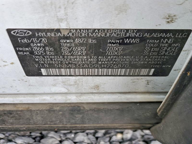 2020 Hyundai Santa fe sel