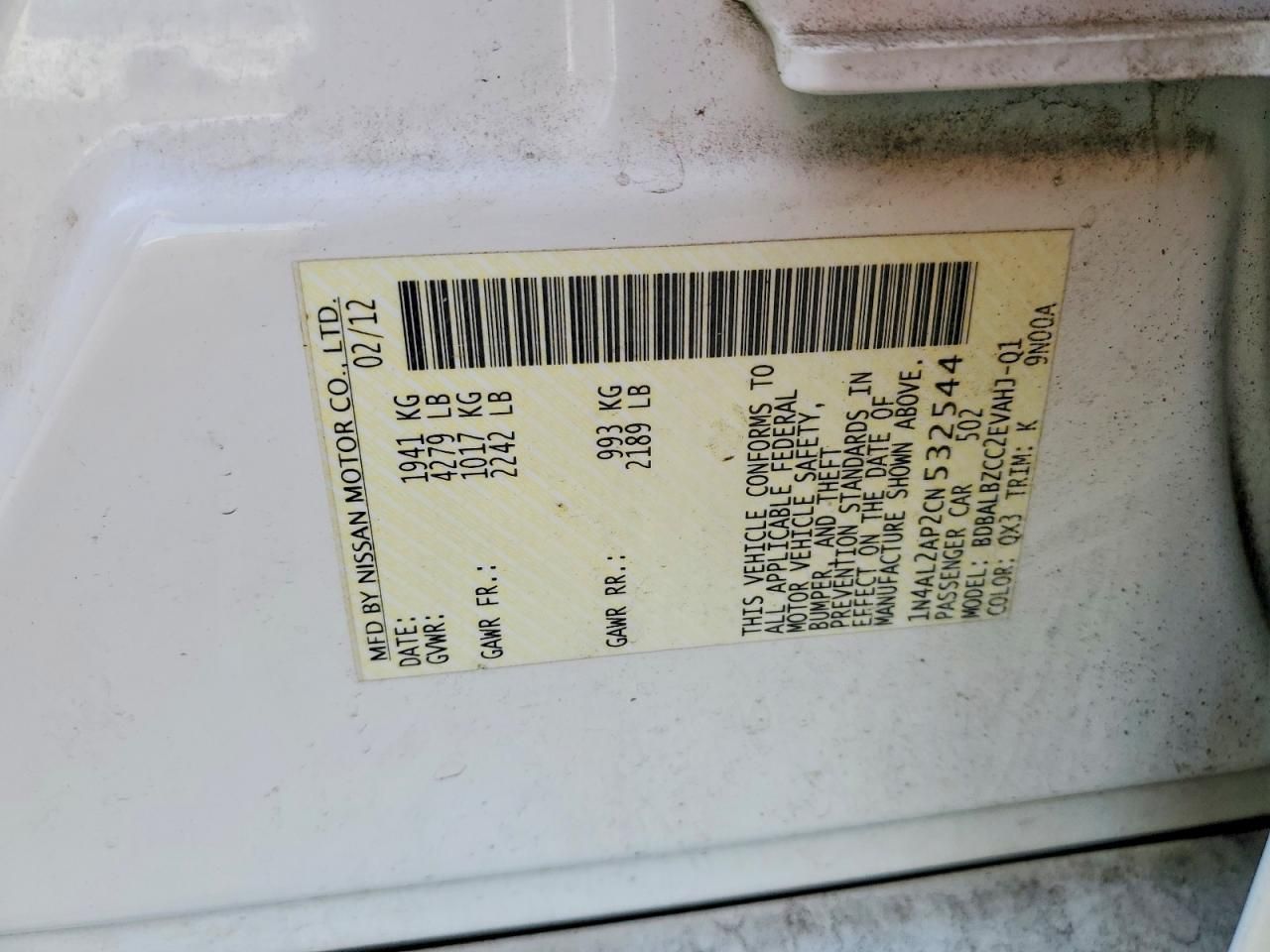 2012 Nissan Altima Base