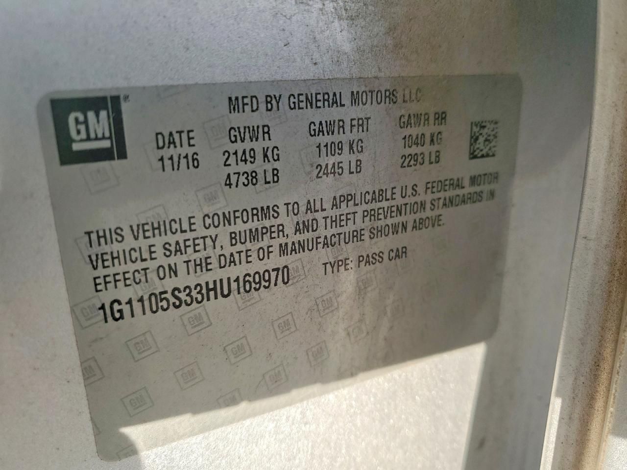 2017 Chevrolet Impala lt