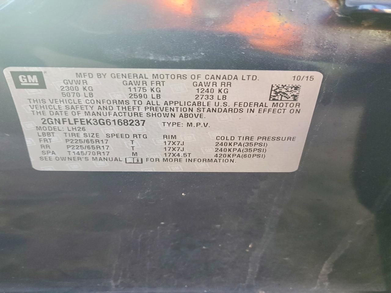 2016 Chevrolet Equinox lt