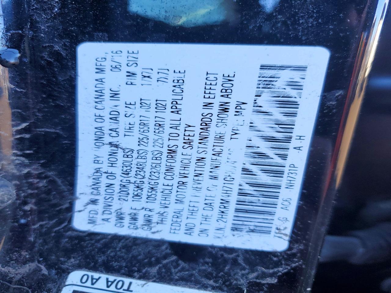 2016 Honda Cr-v exl