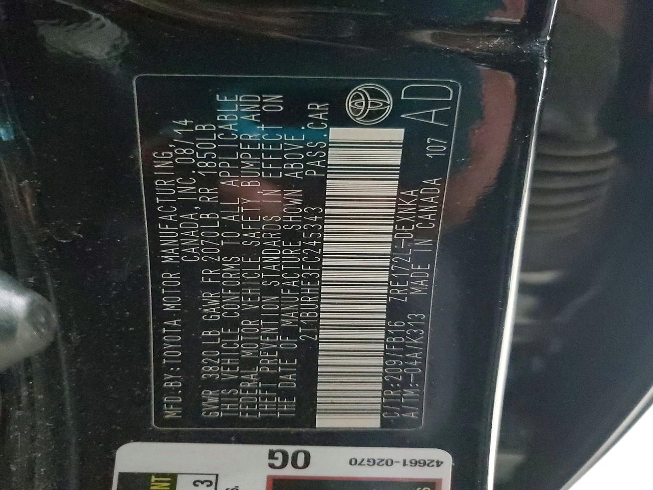 2015 Toyota Corolla l