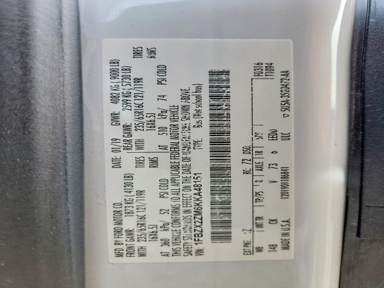 2019 Ford Transit T-350