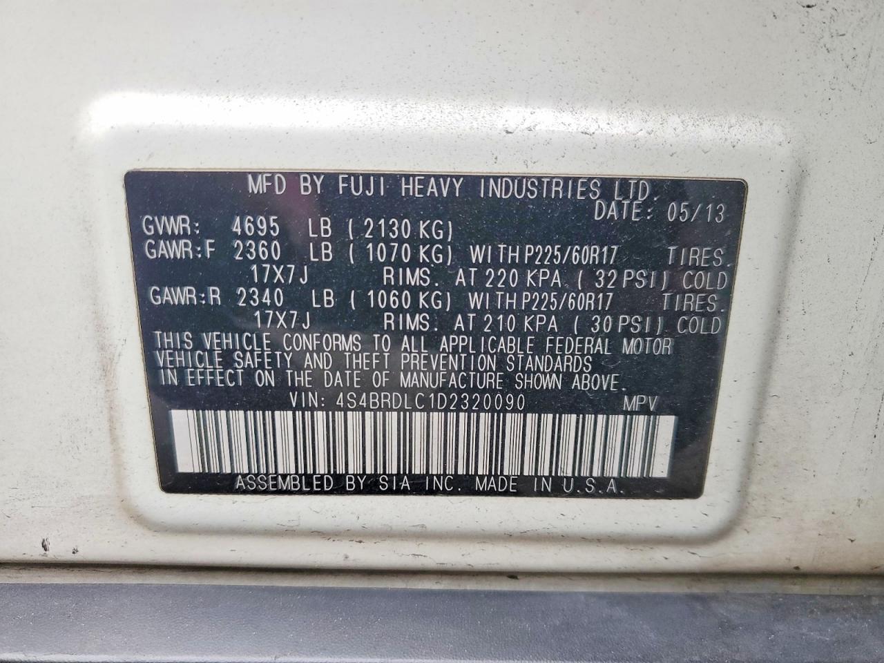 2013 Subaru Outback 3.6r Limited