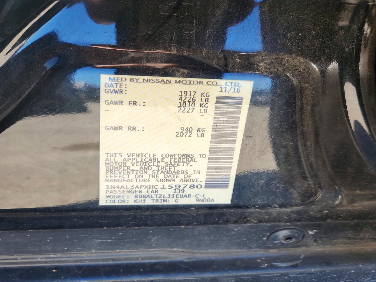2017 Nissan Altima 2.5 sl