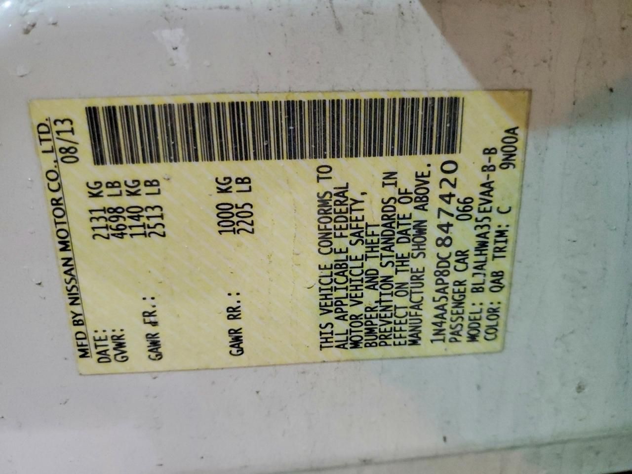 2013 Nissan Maxima s