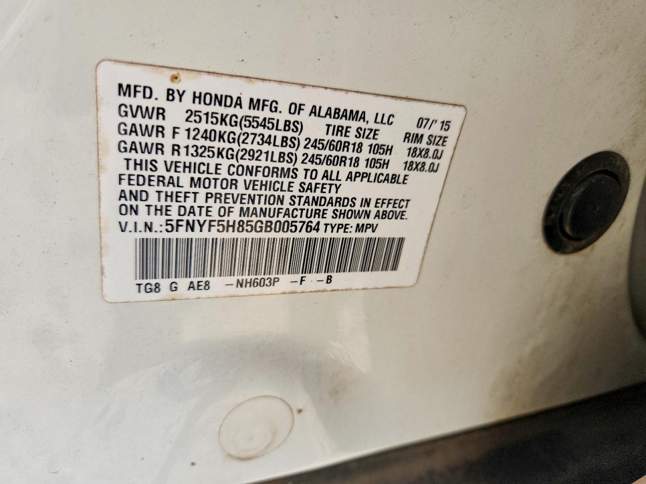 2016 Honda Pilot exl