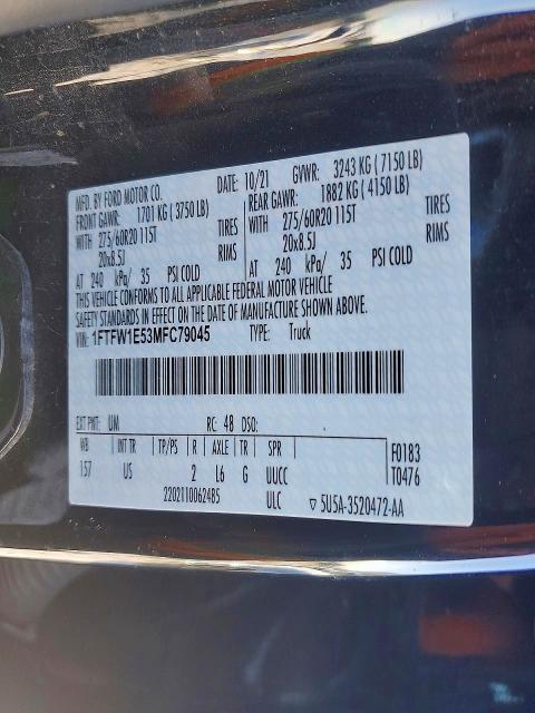 2021 Ford F150 Supercrew