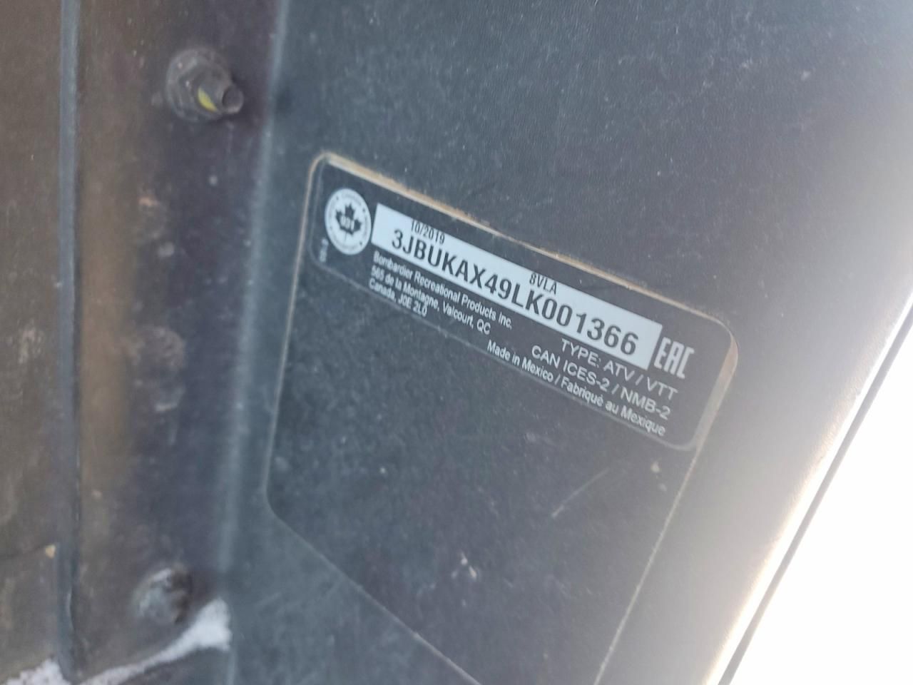 2020 Can-Am Defender X Utility Vehicle