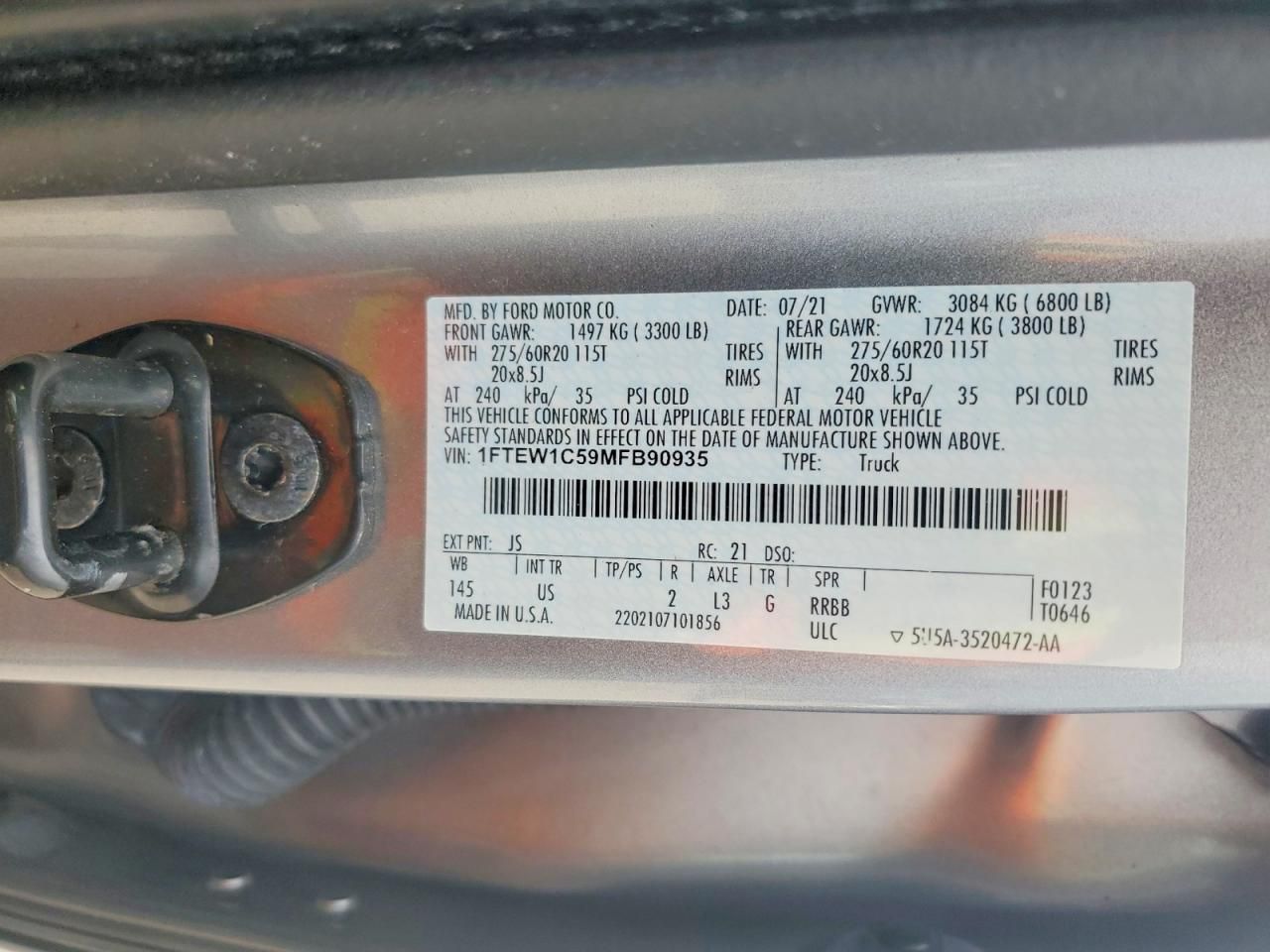 2021 Ford F150 Supercrew