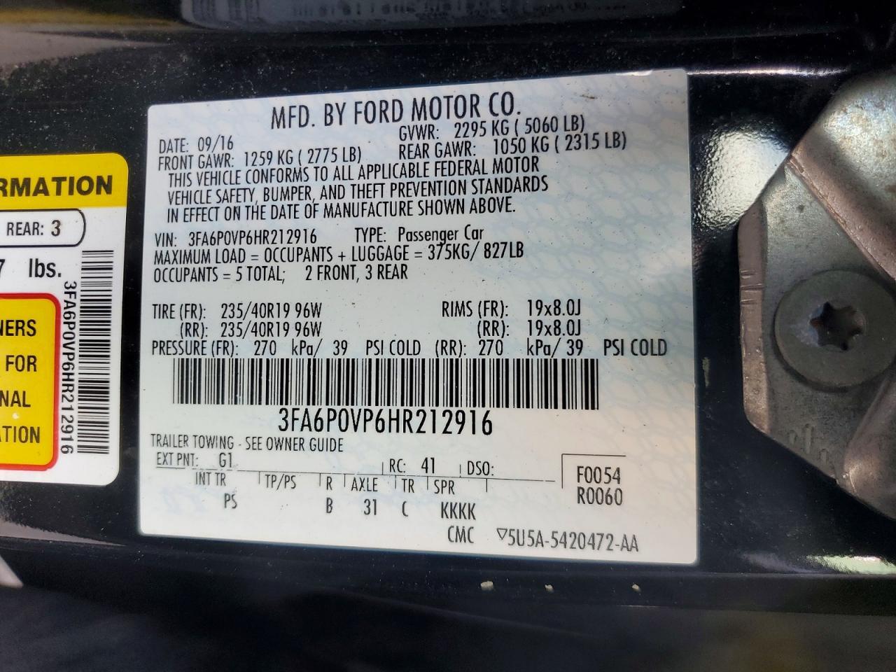 2017 Ford Fusion Sport