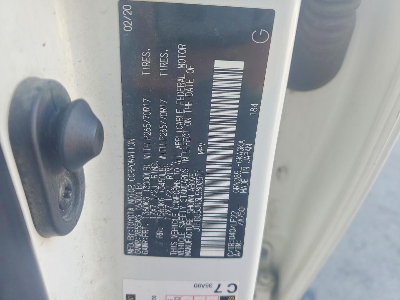 2020 Toyota 4runner Sr5/sr5 Premium