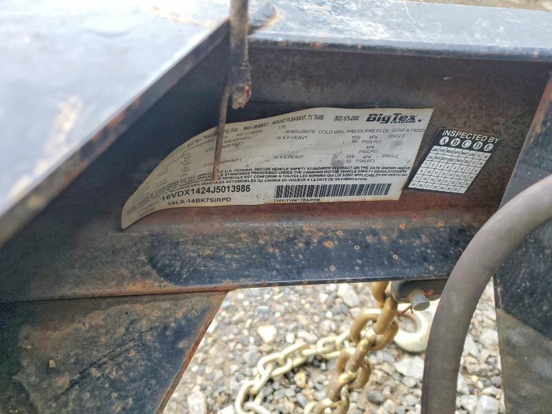 2018 Bigtex Dump Trailer