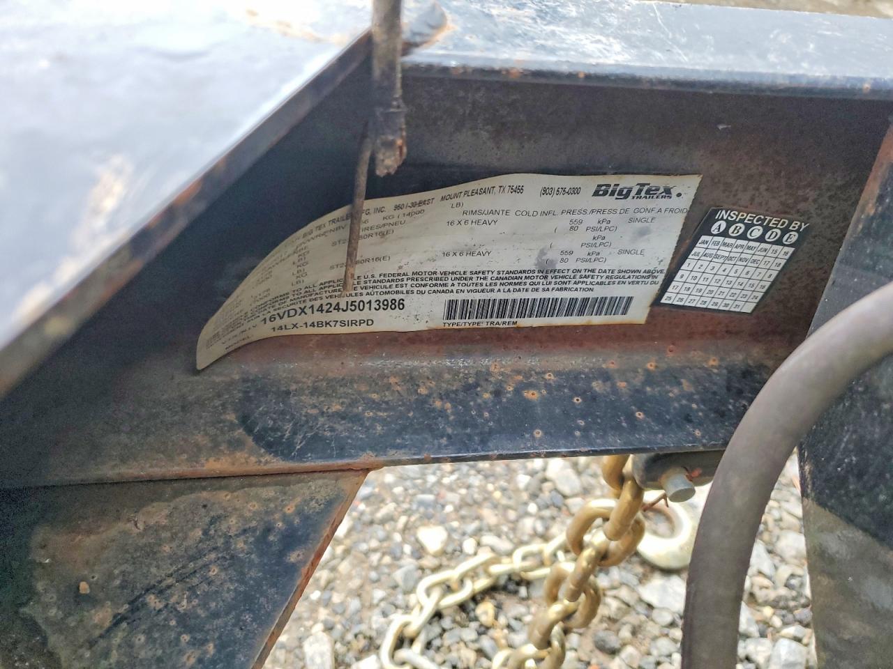 2018 Bigtex Dump Trailer