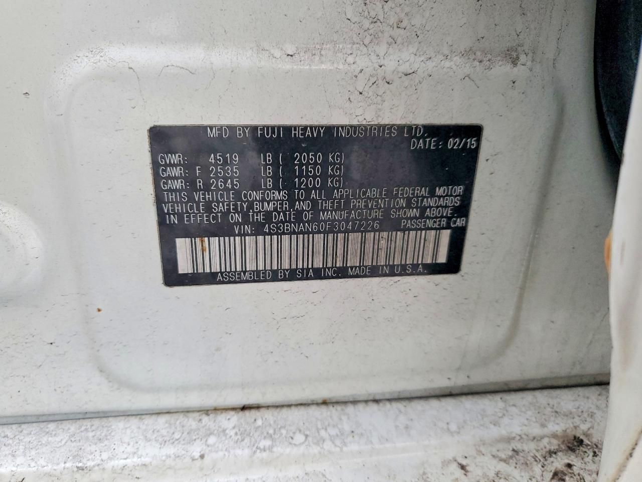 2015 Subaru Legacy 2.5i Limited