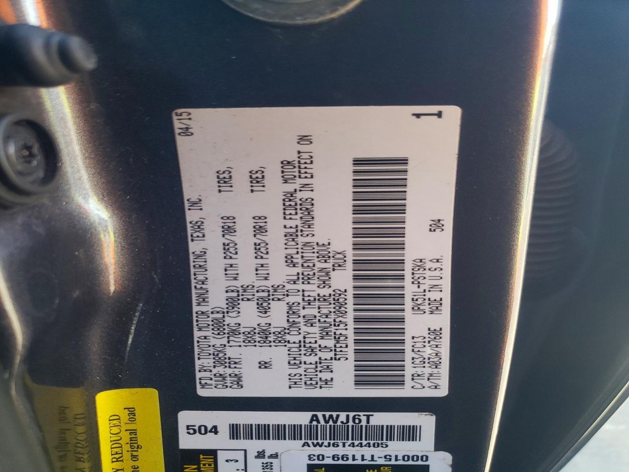 2015 Toyota Tundra SR5