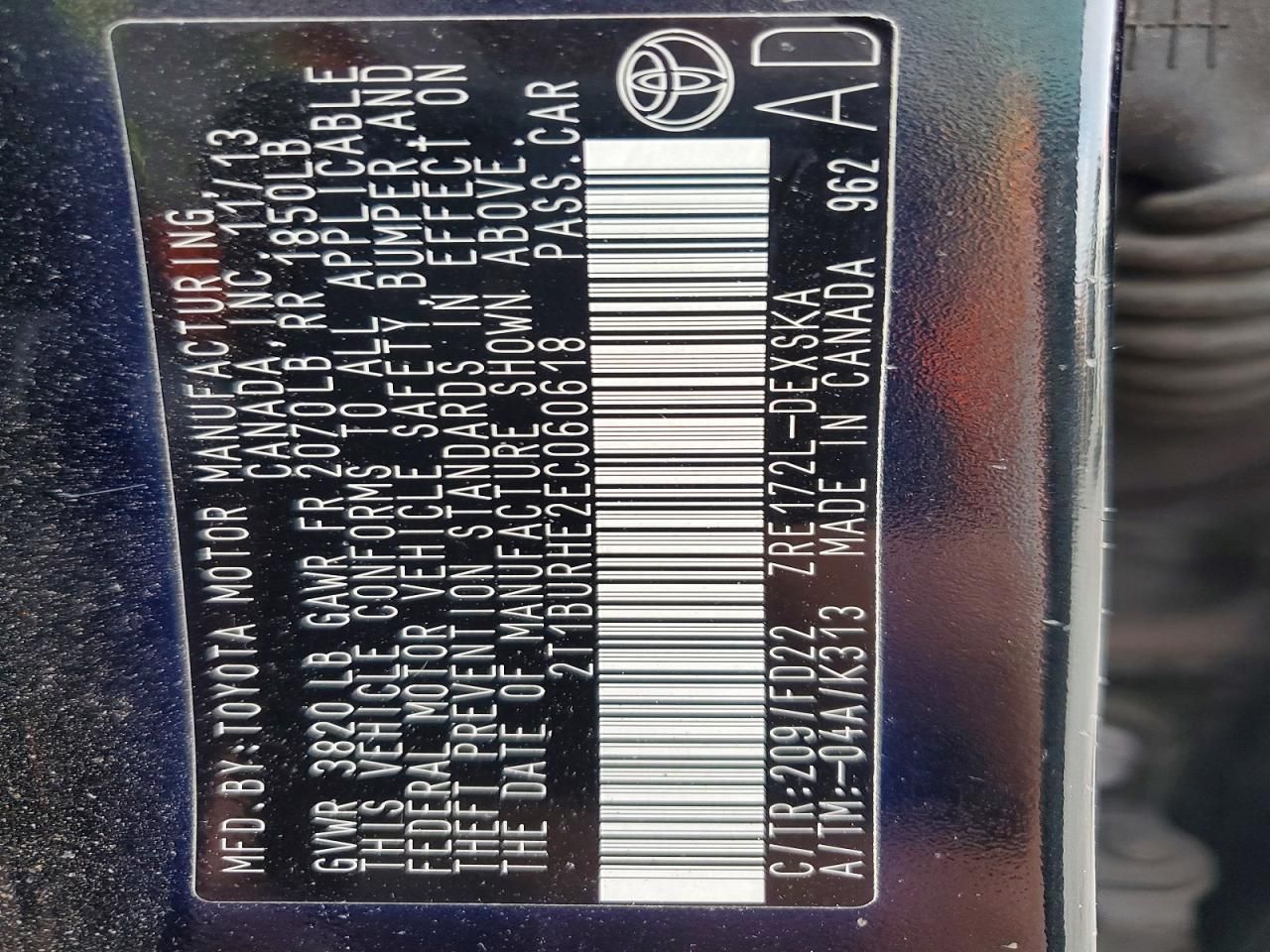 2014 Toyota Corolla l