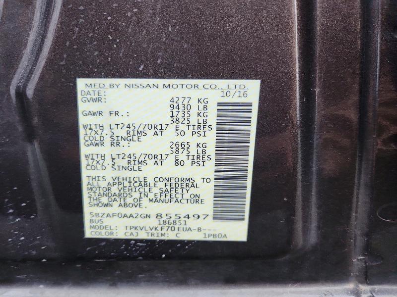 2016 Nissan NV 3500 S