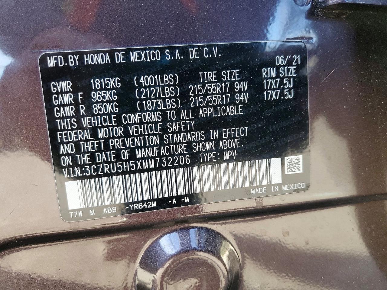 2021 Honda Hr-v ex