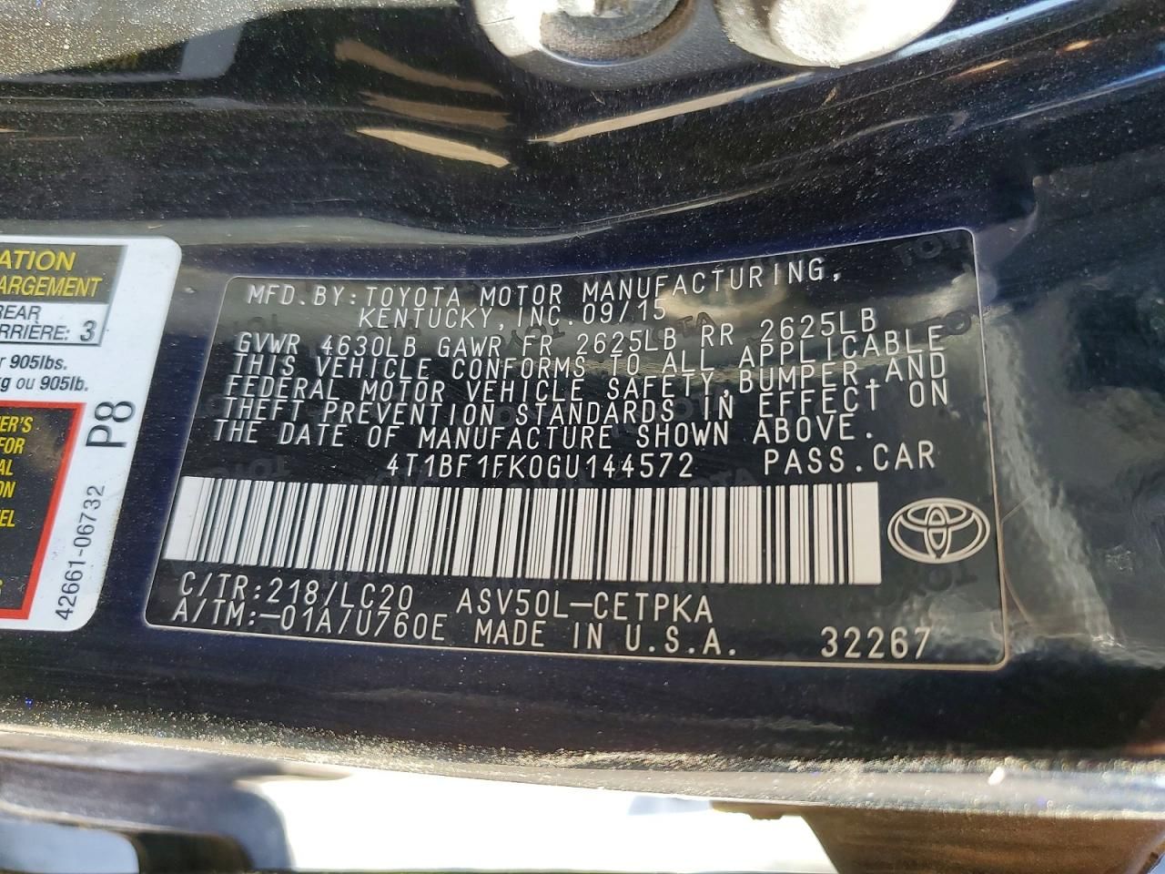 2016 Toyota Camry le