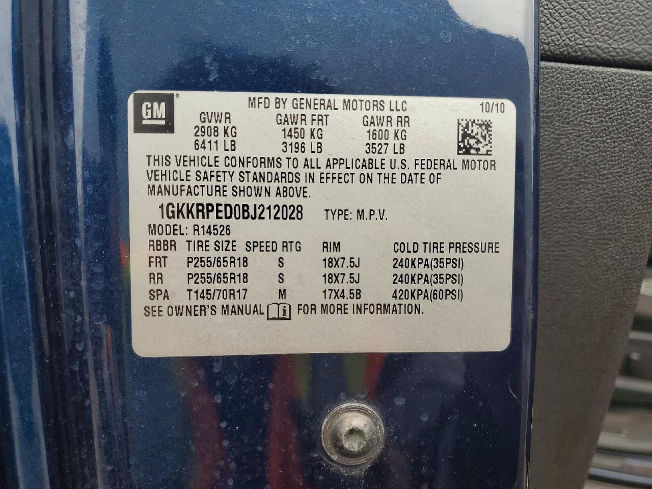 2011 GMC Acadia sle