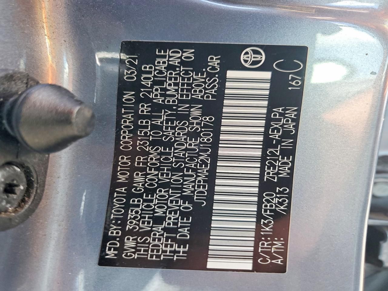 2021 Toyota Corolla le