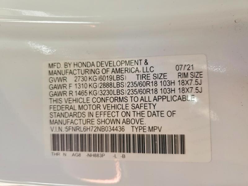 2022 Honda Odyssey exl