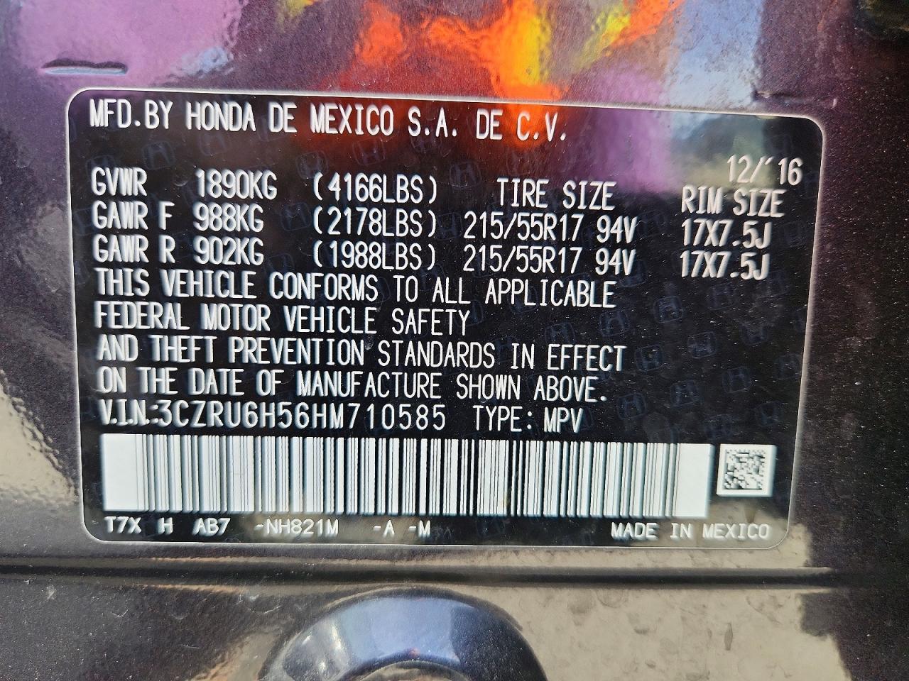 2017 Honda Hr-v ex