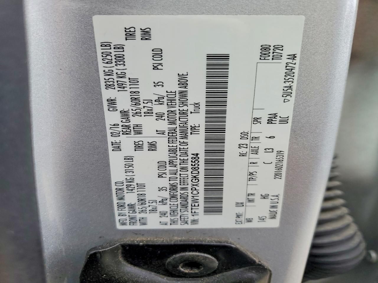 2016 Ford F150 Supercrew