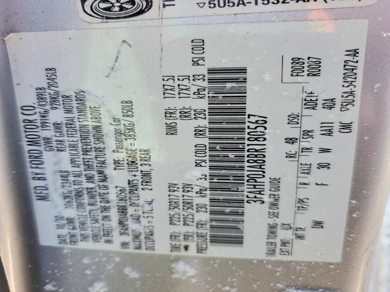 2011 Ford Fusion sel