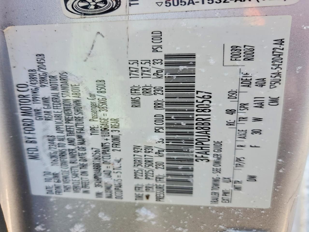 2011 Ford Fusion sel