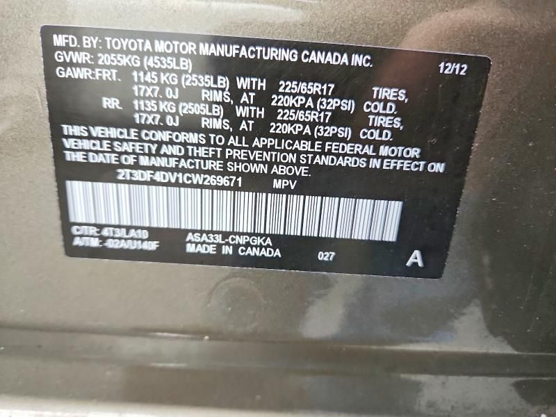 2012 Toyota Rav4 Limited