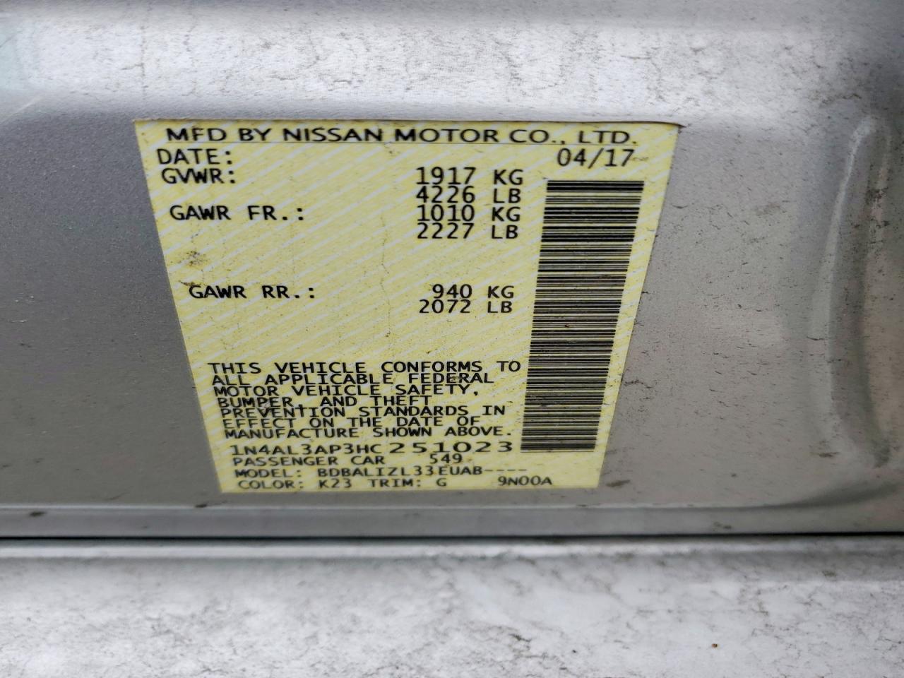 2017 Nissan Altima 2.5