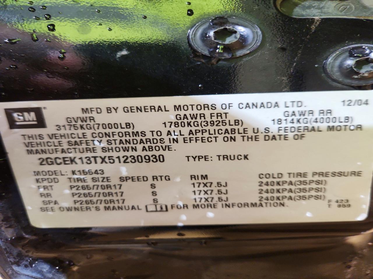 2005 Chevrolet Silverado K1500